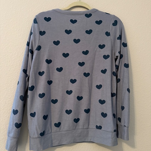 Chaser Gray Heart Print Sweatshirt - Picture 3 of 10